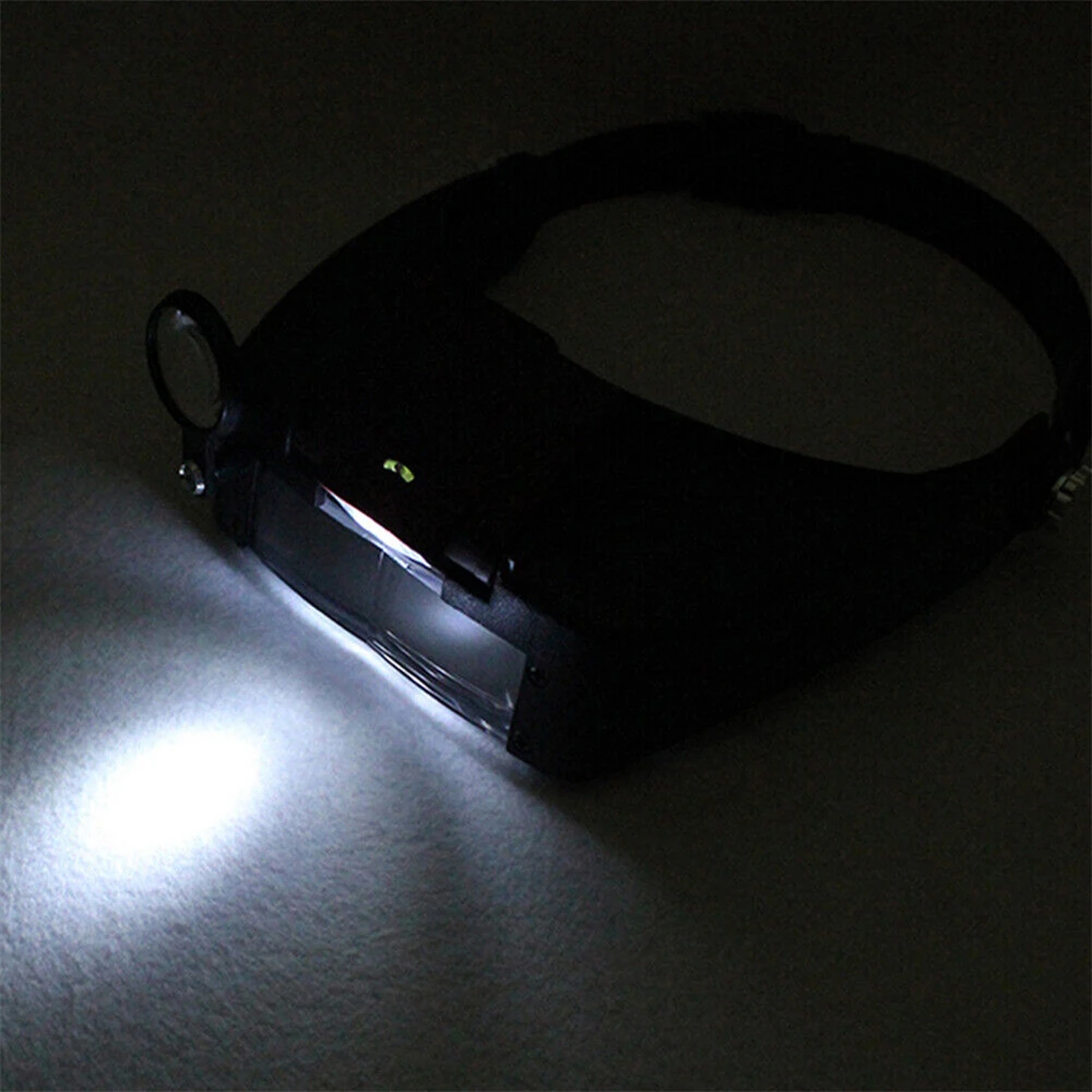 Headband Headset Head LED Lamp Light Jeweler Magnifier Magnifying Glass Loupes