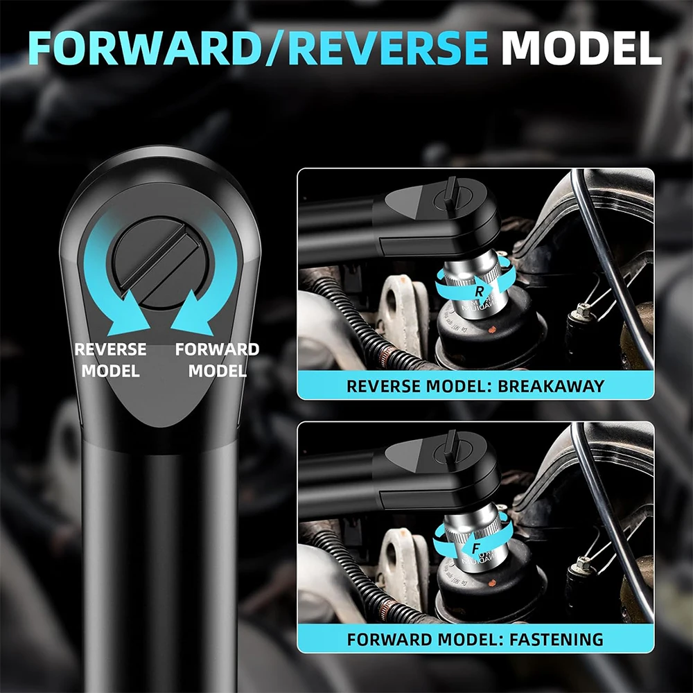 SEESII 3/8" Cordless Ratchet Wrench 21V 90Nm Electric Wrench 12V Rechargeable Angle Wrench Car Repair Tools with 2 Batteries ﻿