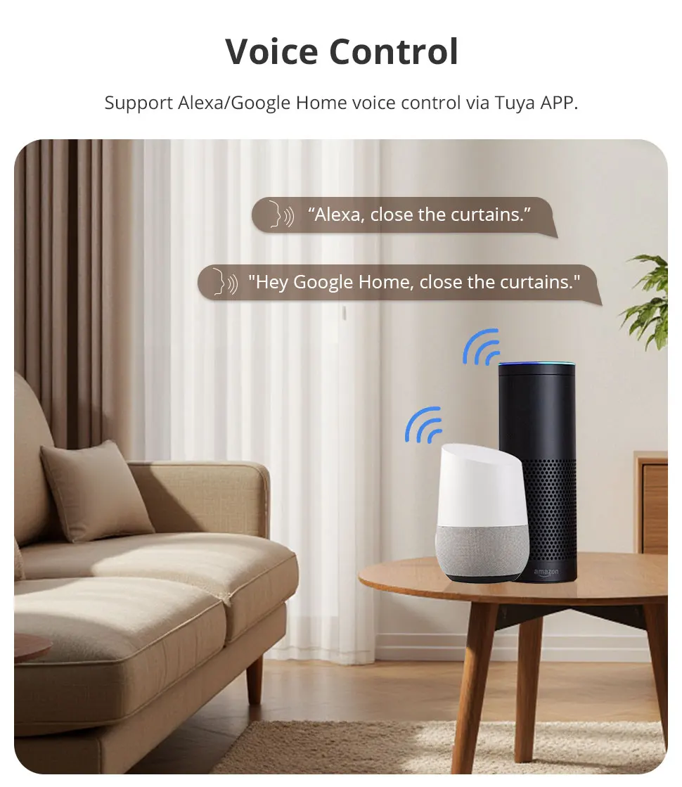 Zemismart Zigbee 3.0 Smart Curtain Track Work with Tuya Zigbee Hub SmartThings Alexa Google Home Assistant Electric Curtains
