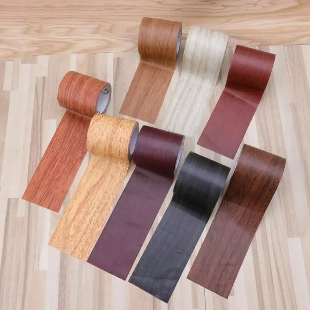 5.7cm/8cm Realistic Wood Grain Repair Adhensive Duct Tape Floor Furniture Renovation Skirting Line Sticker Home Decoration
