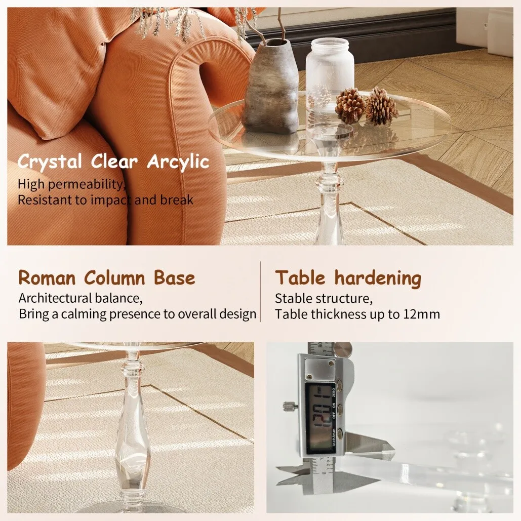 Acrylic Sideboard Table Ready to Use, Sideboard, Nightstand, Couch Table