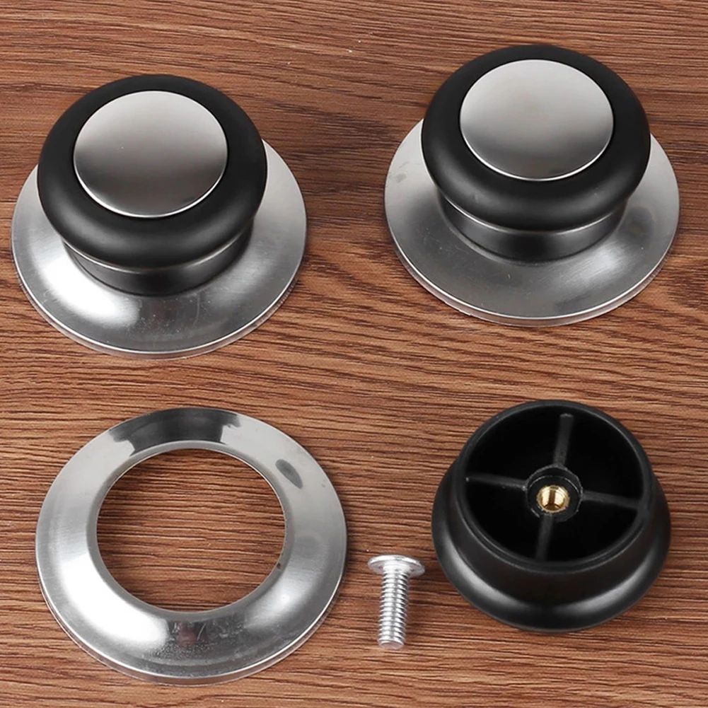2pcs Replacement Knob Handle For Glass Lid Knob Handle Stainless Steel Pot Pan Cover Cookware Handle Accessories Kitchen Tools