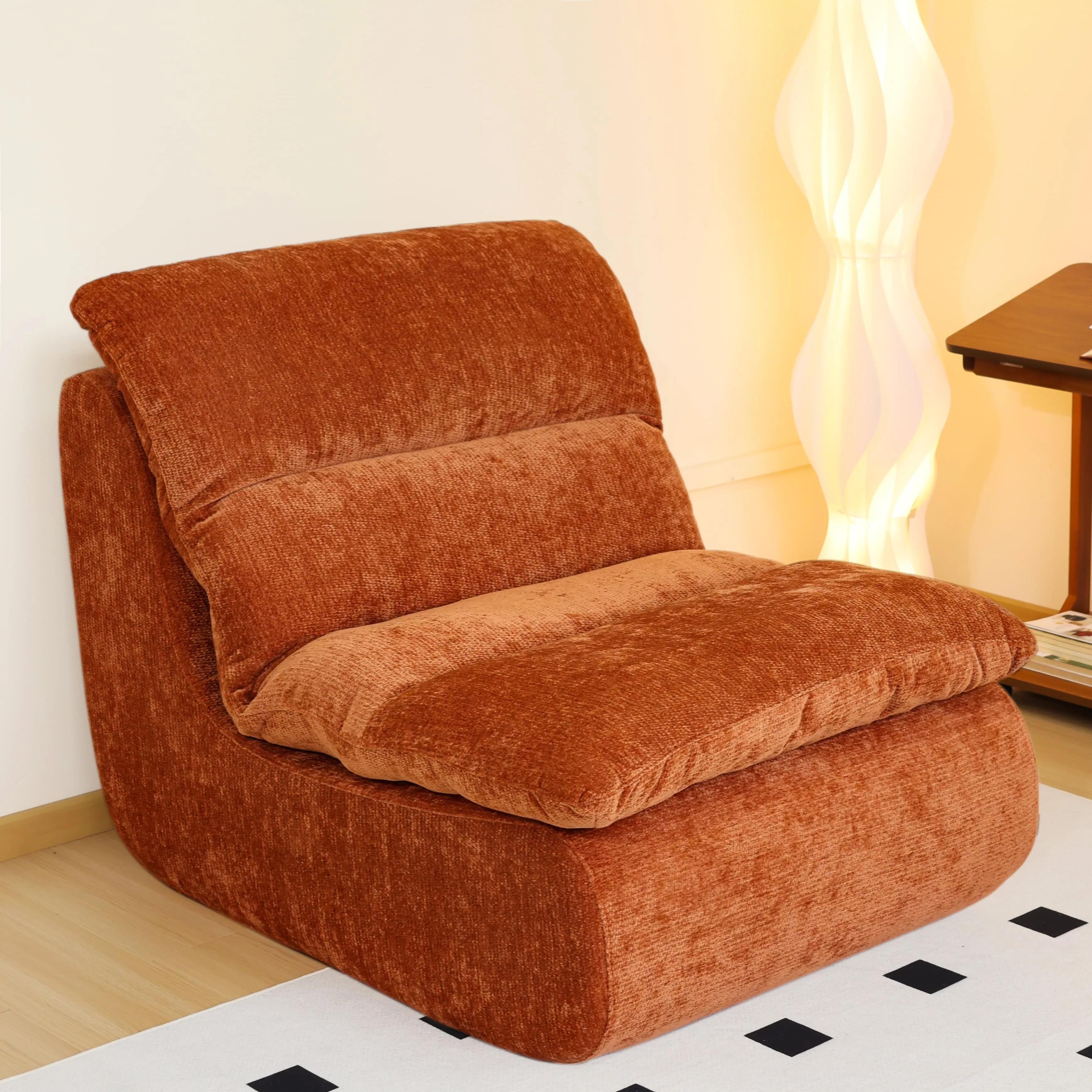 Beanbag sofa, high-density foam sofa, chenille flannelette comfortable single chair, leisure reading chair