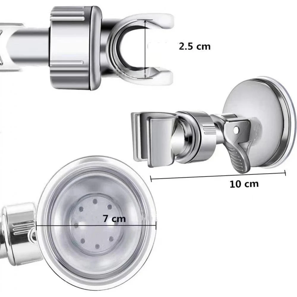 Adjustable Bracket Suction Shower Head Handset Holder Bathroom Wall Mount