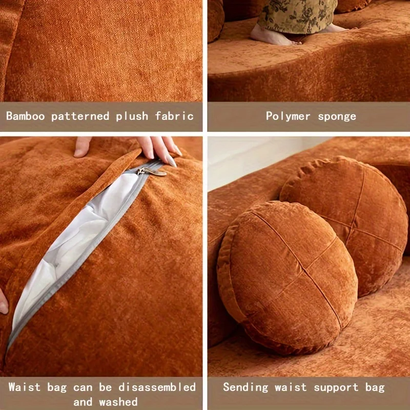 Cream sand hair bed, folding living room sofa, multi-function sofa, apartment high elastic foam double sofa