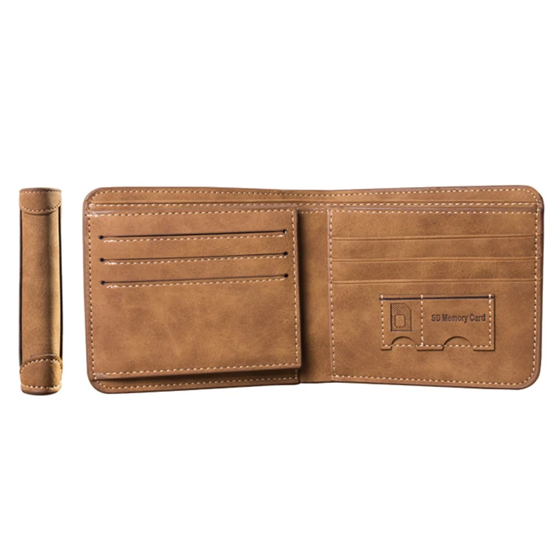 Men's Wallet Leather Billfold Slim Hipster Cowhide Credit Card/ID Holders Inserts Coin Purses Luxury Business Foldable Purse