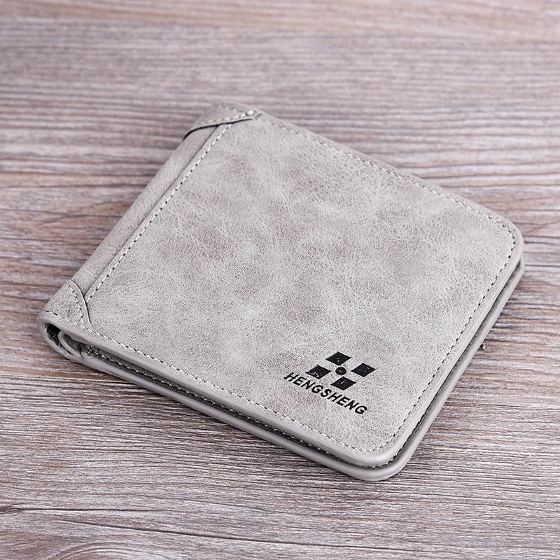 Men's Wallet Leather Billfold Slim Hipster Cowhide Credit Card/ID Holders Inserts Coin Purses Luxury Business Foldable Purse