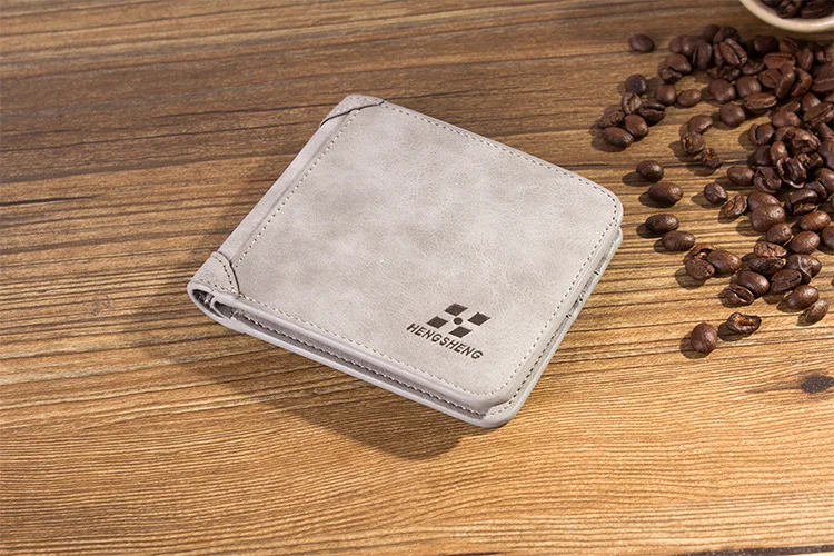 Men's Wallet Leather Billfold Slim Hipster Cowhide Credit Card/ID Holders Inserts Coin Purses Luxury Business Foldable Purse