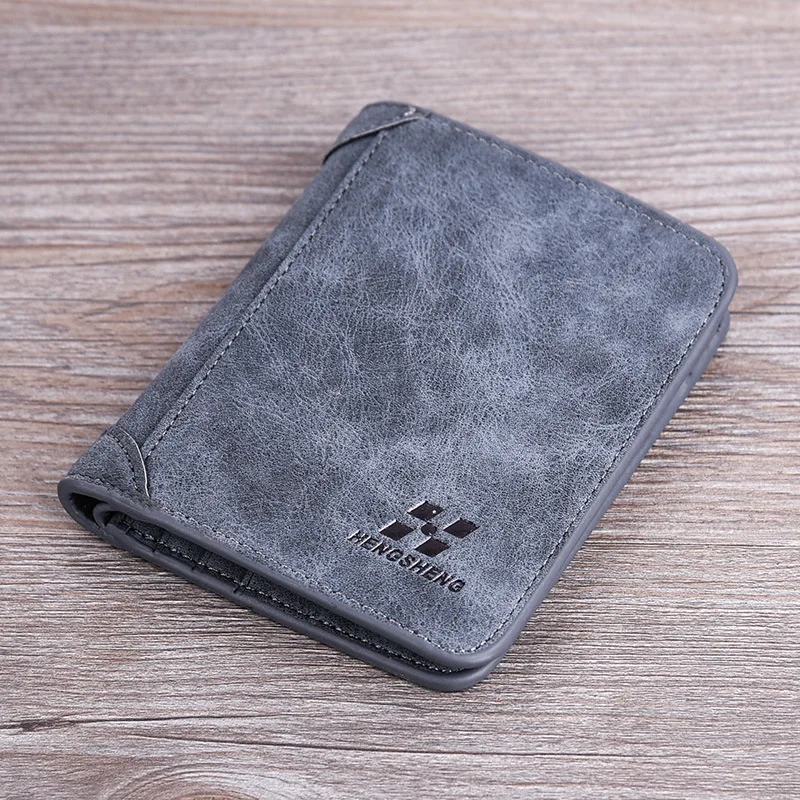 Men's Wallet Leather Billfold Slim Hipster Cowhide Credit Card/ID Holders Inserts Coin Purses Luxury Business Foldable Purse