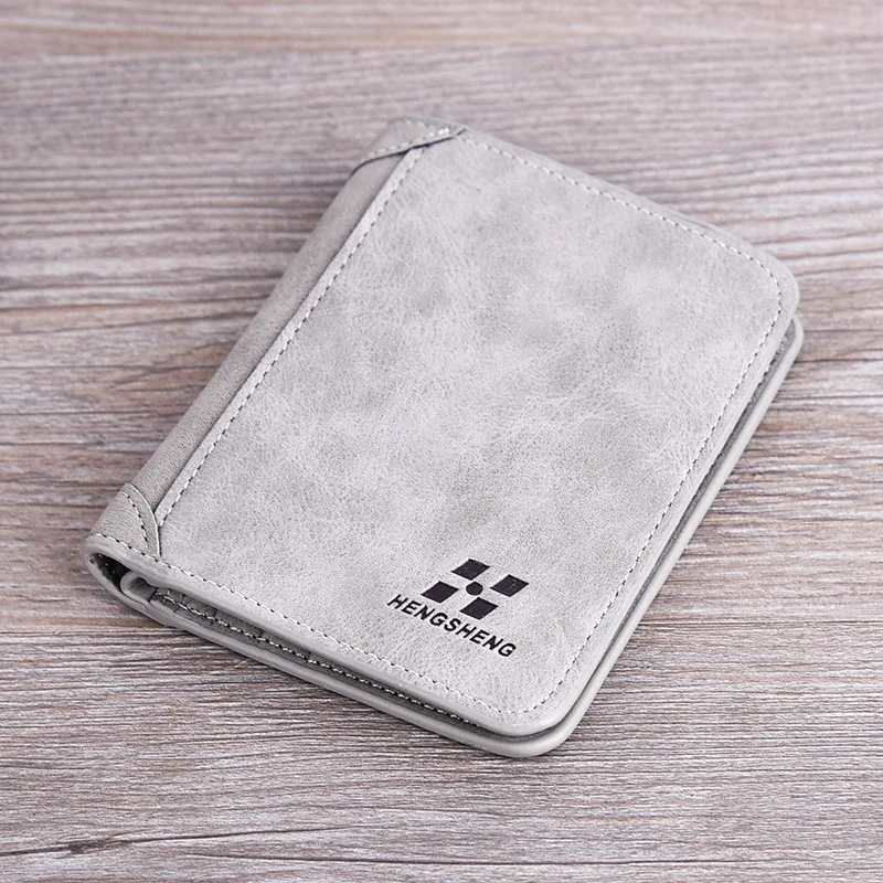 Men's Wallet Leather Billfold Slim Hipster Cowhide Credit Card/ID Holders Inserts Coin Purses Luxury Business Foldable Purse