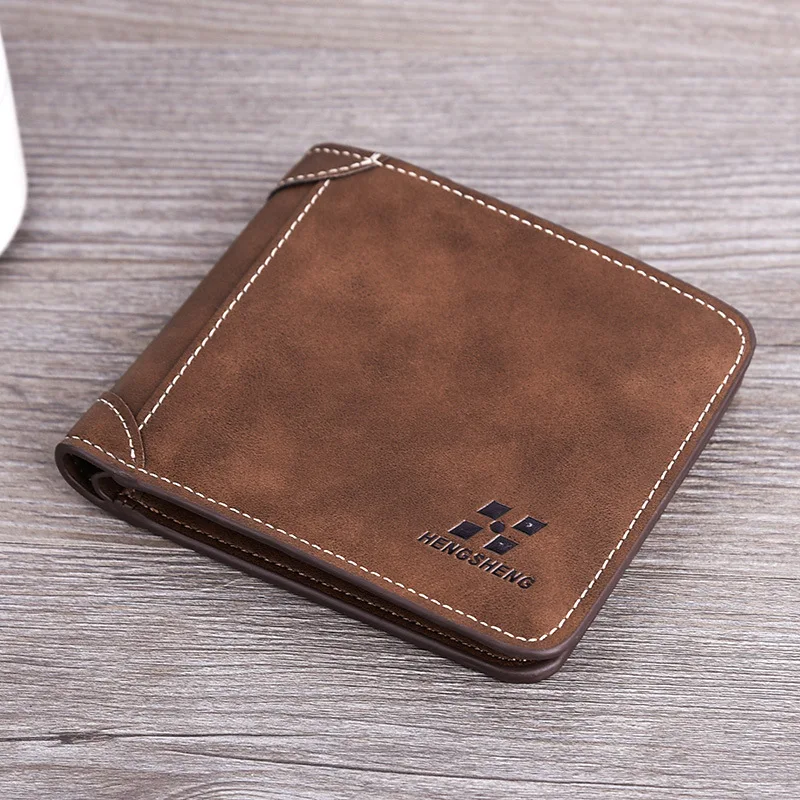 Men's Wallet Leather Billfold Slim Hipster Cowhide Credit Card/ID Holders Inserts Coin Purses Luxury Business Foldable Purse