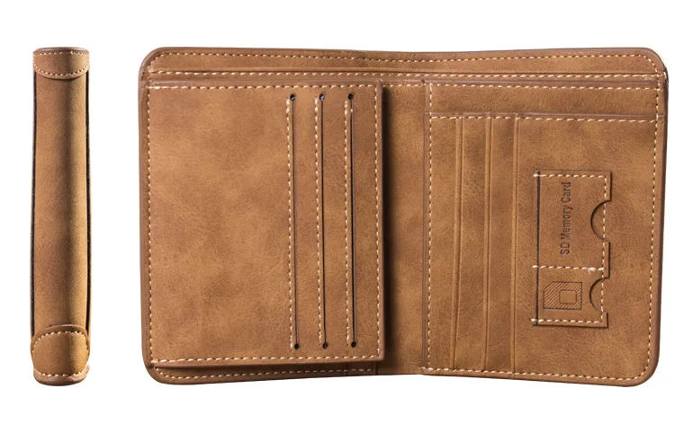 Men's Wallet Leather Billfold Slim Hipster Cowhide Credit Card/ID Holders Inserts Coin Purses Luxury Business Foldable Purse