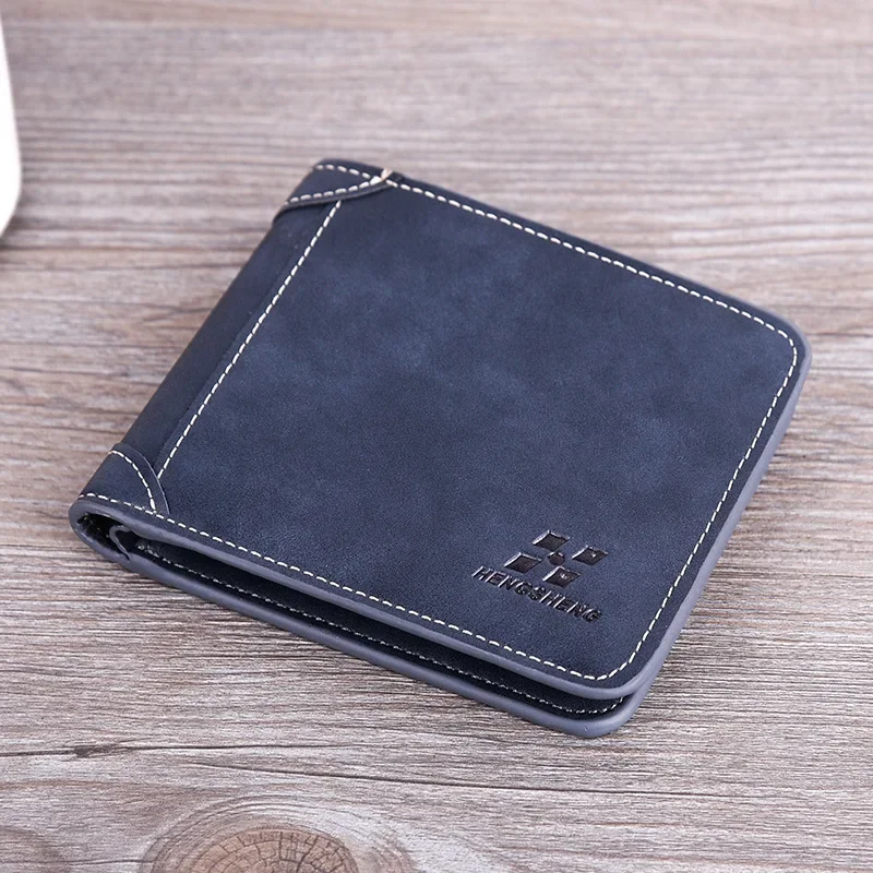 Men's Wallet Leather Billfold Slim Hipster Cowhide Credit Card/ID Holders Inserts Coin Purses Luxury Business Foldable Purse