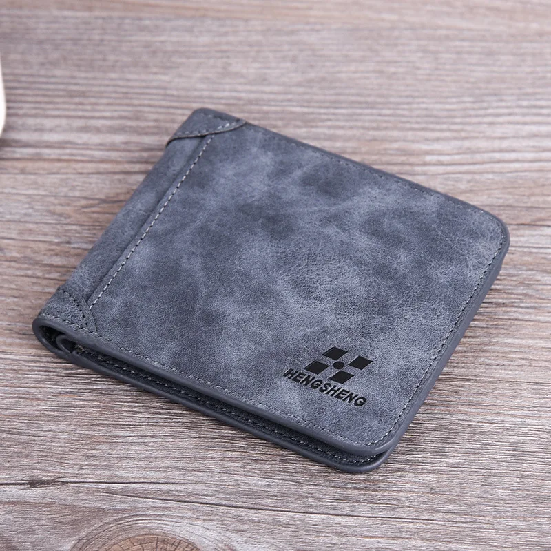 Men's Wallet Leather Billfold Slim Hipster Cowhide Credit Card/ID Holders Inserts Coin Purses Luxury Business Foldable Purse