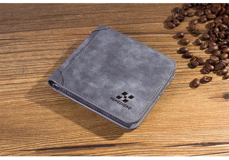 Men's Wallet Leather Billfold Slim Hipster Cowhide Credit Card/ID Holders Inserts Coin Purses Luxury Business Foldable Purse
