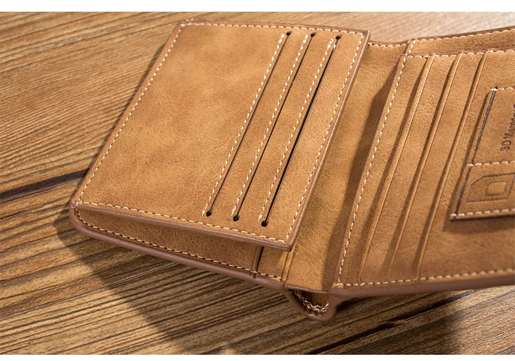 Men's Wallet Leather Billfold Slim Hipster Cowhide Credit Card/ID Holders Inserts Coin Purses Luxury Business Foldable Purse