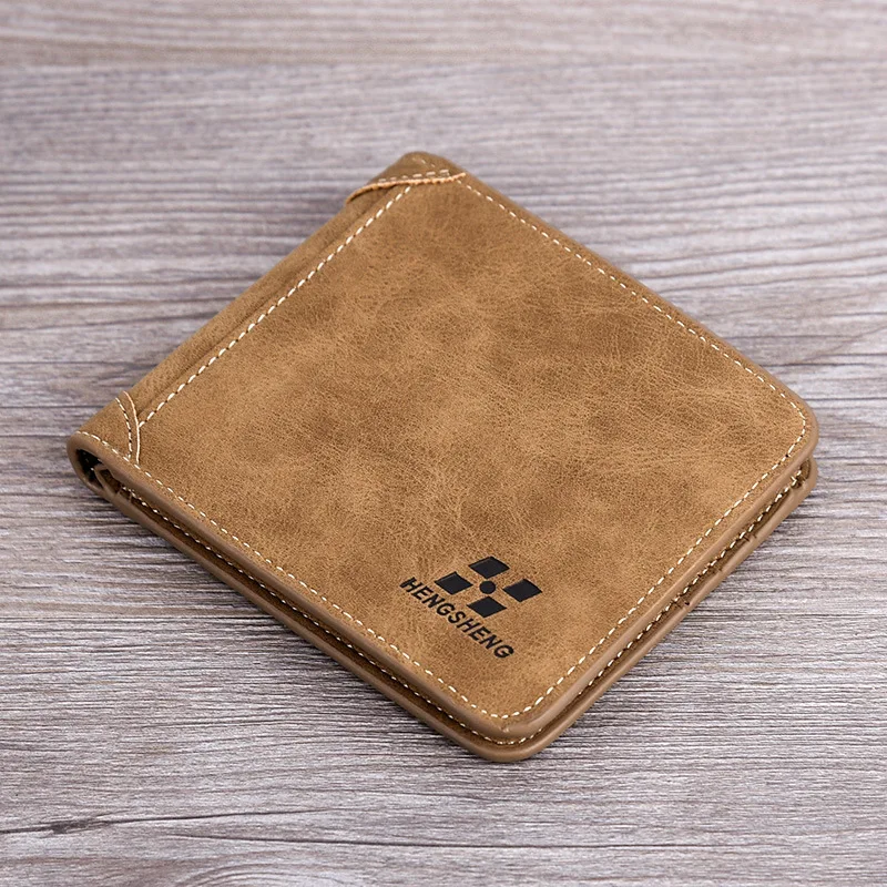 Men's Wallet Leather Billfold Slim Hipster Cowhide Credit Card/ID Holders Inserts Coin Purses Luxury Business Foldable Purse