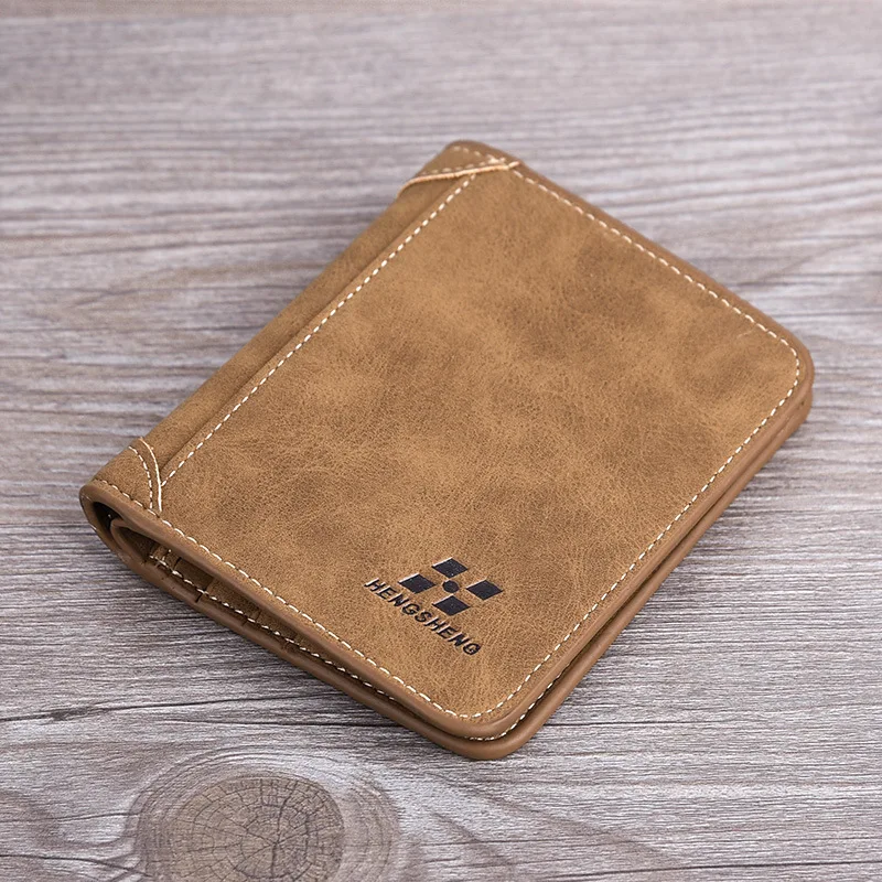 Men's Wallet Leather Billfold Slim Hipster Cowhide Credit Card/ID Holders Inserts Coin Purses Luxury Business Foldable Purse