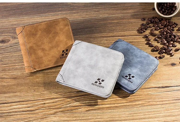 Men's Wallet Leather Billfold Slim Hipster Cowhide Credit Card/ID Holders Inserts Coin Purses Luxury Business Foldable Purse
