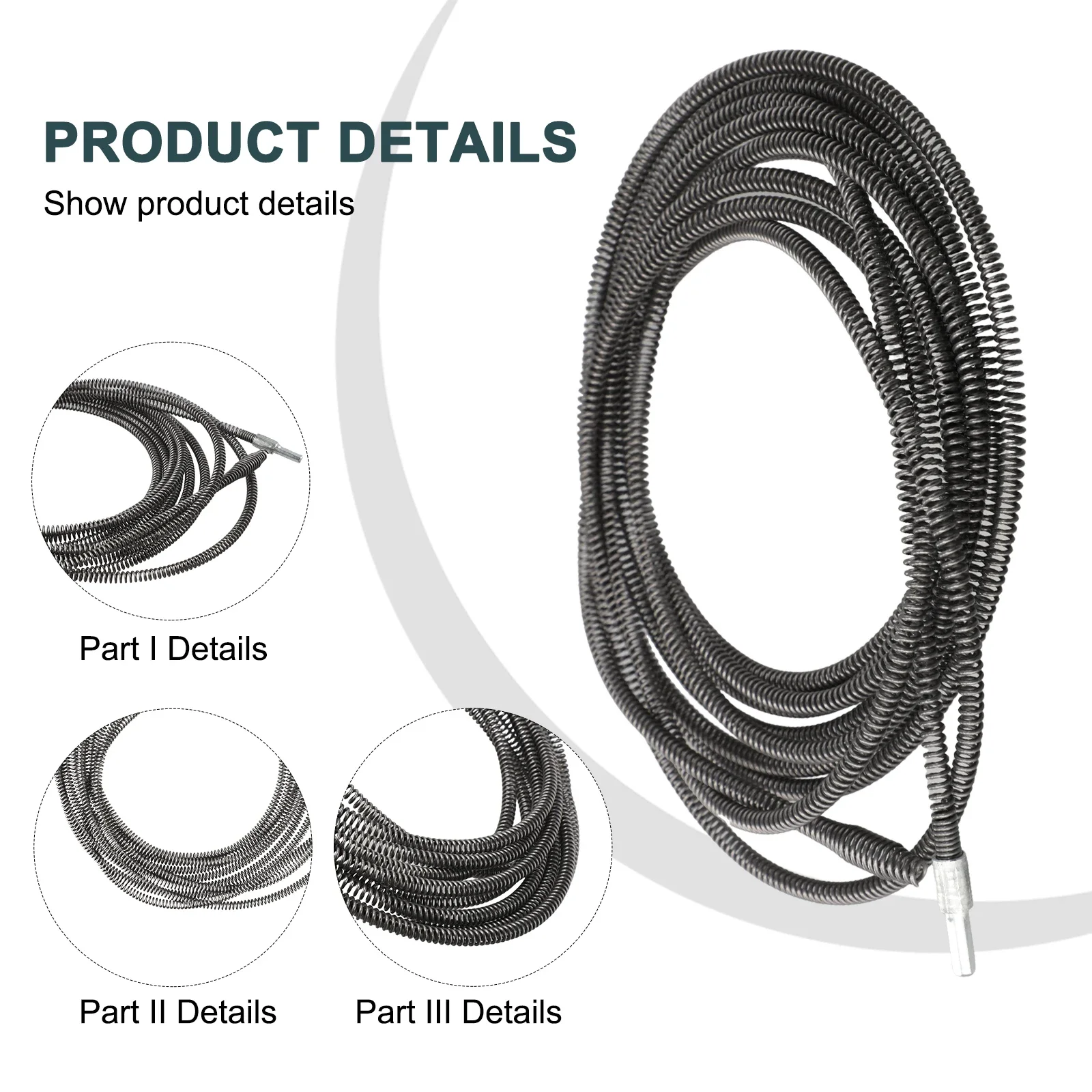5/8/10 Meters Electric Drill Drain Dredging Spring Sink Cleaner Sewer Dredging Tool Bathroom Plumbing Pipe Dredging Tool Set