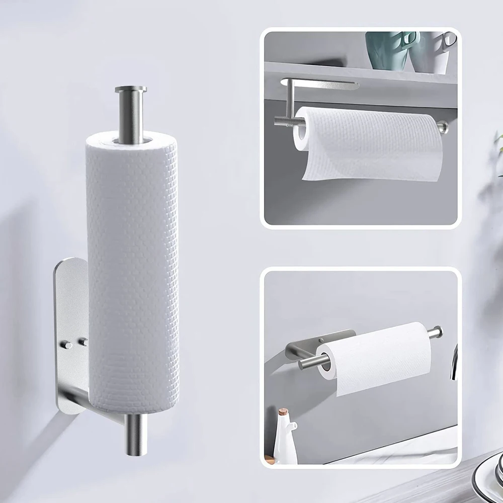 Paper Towel Holder Hanger Rack Kitchen Shelf Organizer Roll Cup Under Cabinet