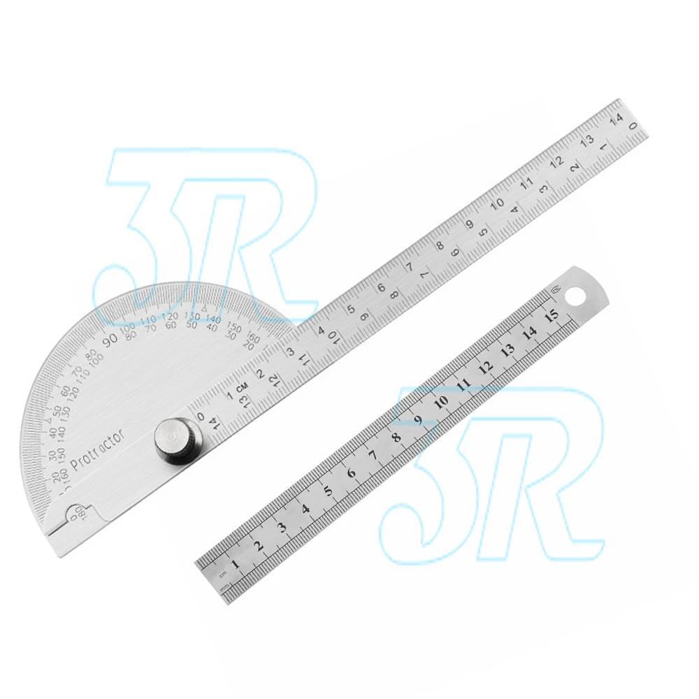 Stainless Steel 0-180 Protractor Angle Finder Arm Measuring Gauge Ruler Tool AU