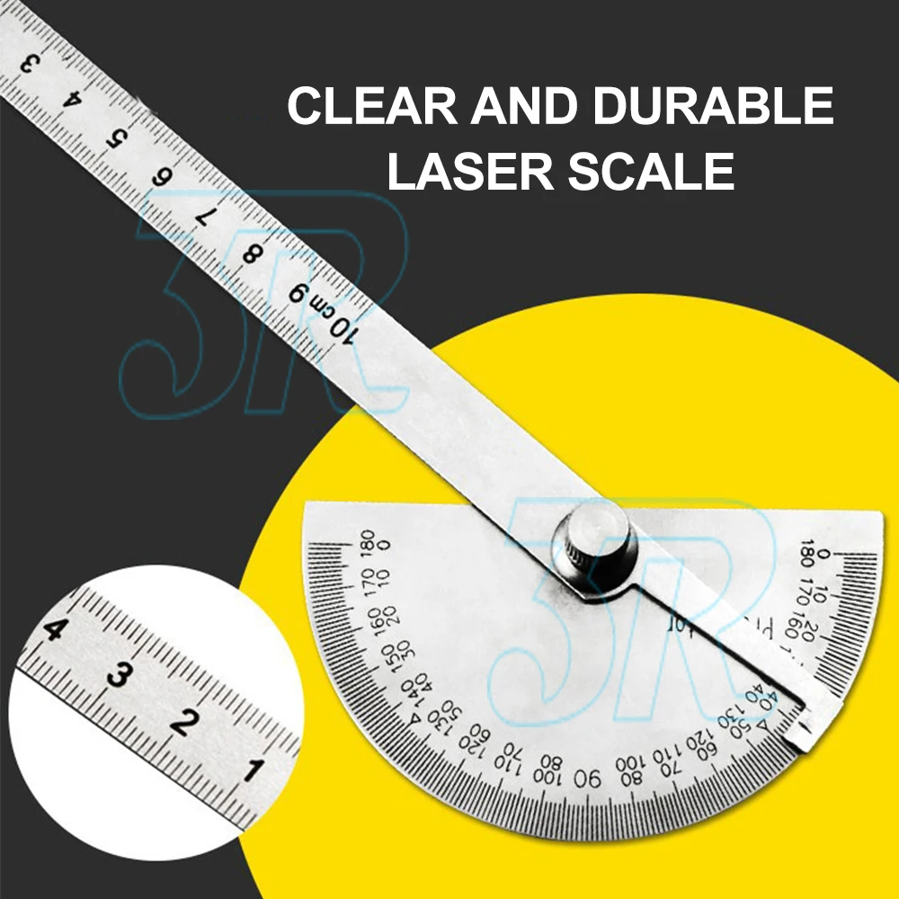 Stainless Steel 0-180 Protractor Angle Finder Arm Measuring Gauge Ruler Tool AU