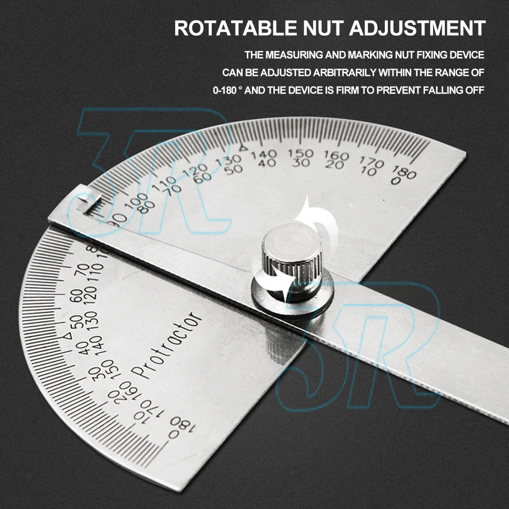 Stainless Steel 0-180 Protractor Angle Finder Arm Measuring Gauge Ruler Tool AU
