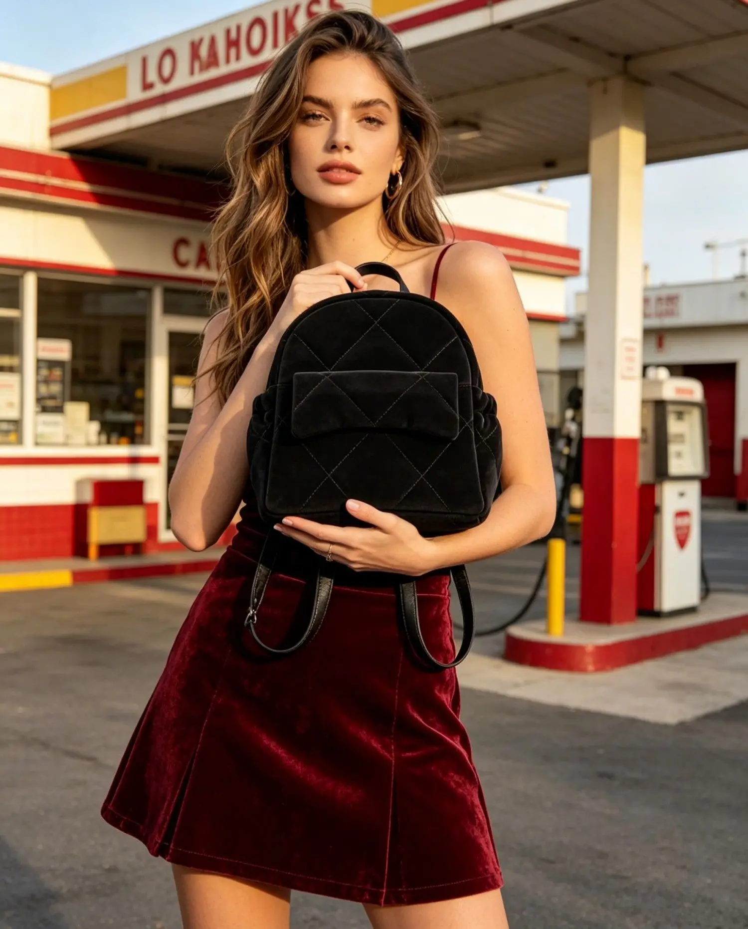 Student-style women's Japanese-style backpack, large capacity, pure color, high school student backpack, travel backpack