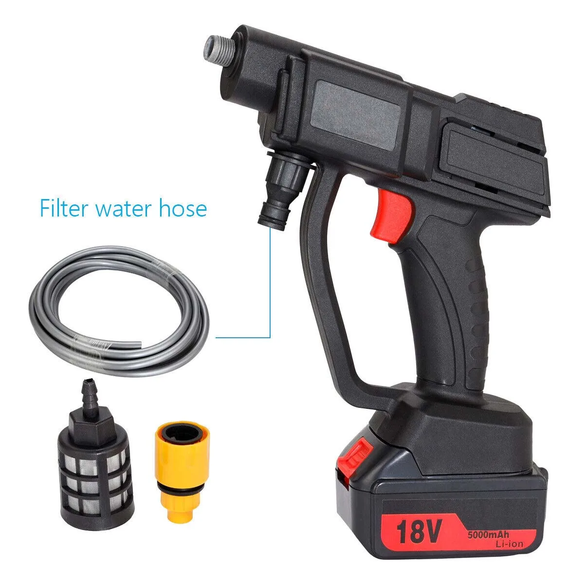 Cordless High Pressure Car Washer Water Gun Electric Spray Cleaner Foam Machine with 2 Battery