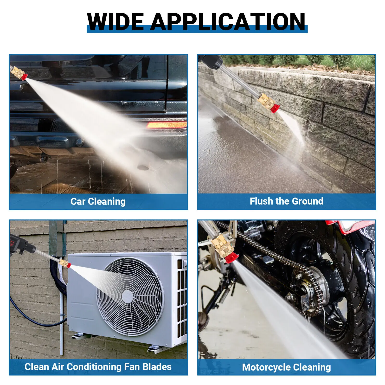 Cordless High Pressure Car Washer Water Gun Electric Spray Cleaner Foam Machine with 2 Battery