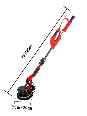 SucceBuy 850W Drywall Sander Variable Speed 800-1750RPM Electric Drywall Sander Foldable Sheetrock Sander with Telescope Handle