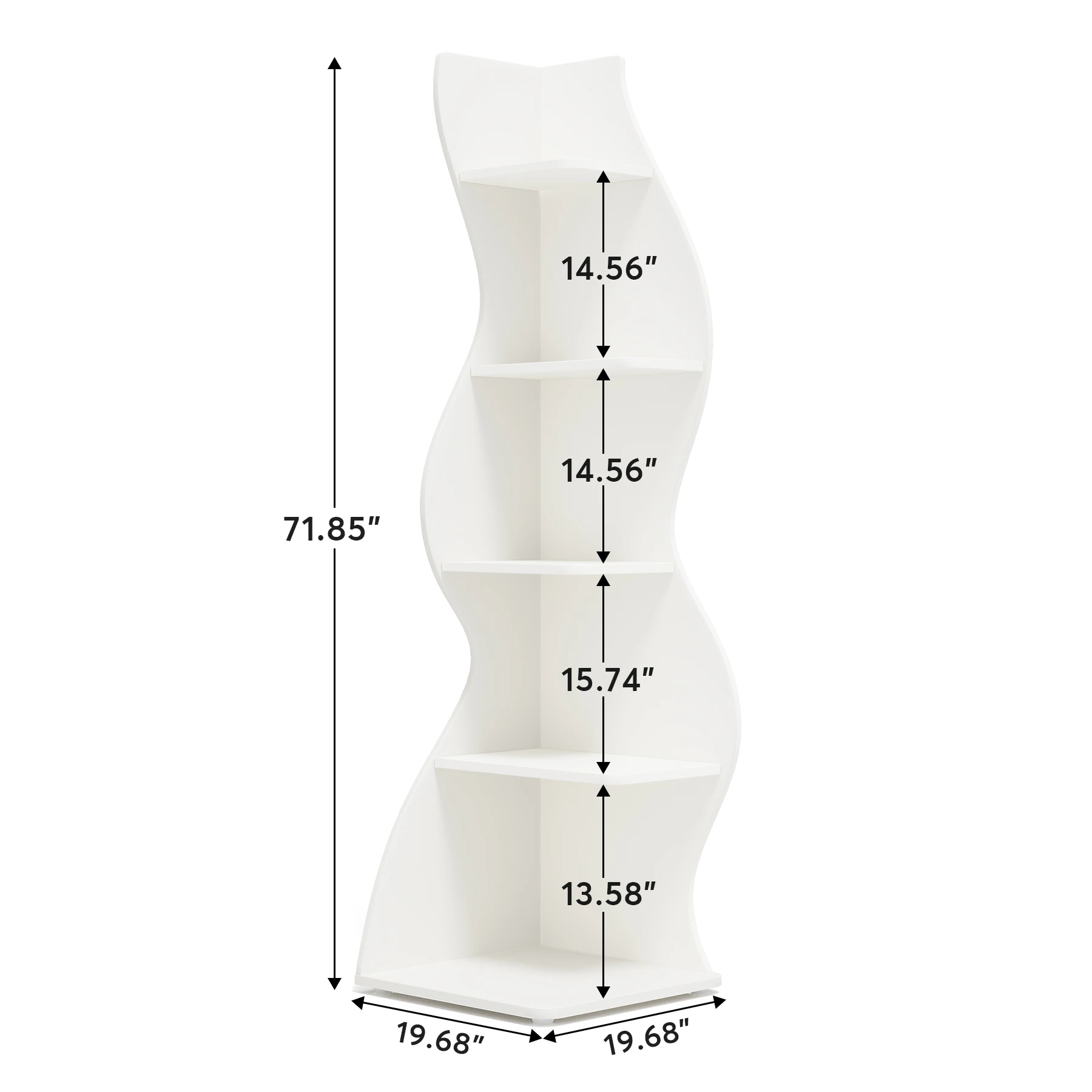 Tribesigns Modern 5-Tier Wall Corner Bookshelf, Stylish Corner Small Bookcase Storage Rack Plant Stand with Unique