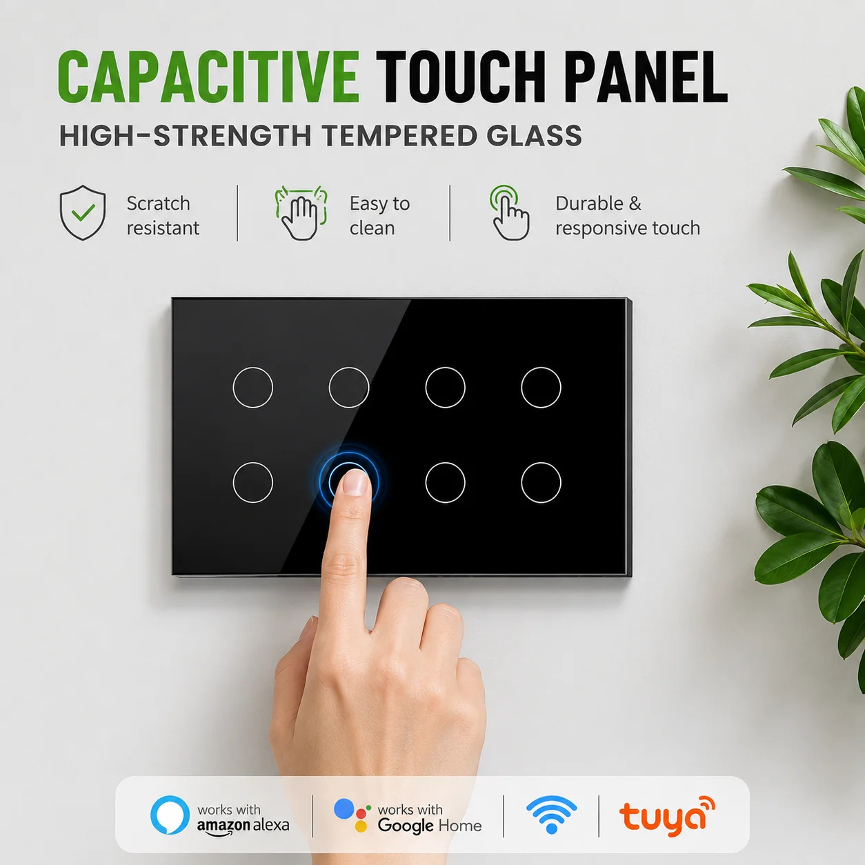 Melery 147 ZigBee Smart Light Switch TouchGlass Panel Wireless Interuptor 4/5/6 Gang Remote Control Alexa Google Home appliance
