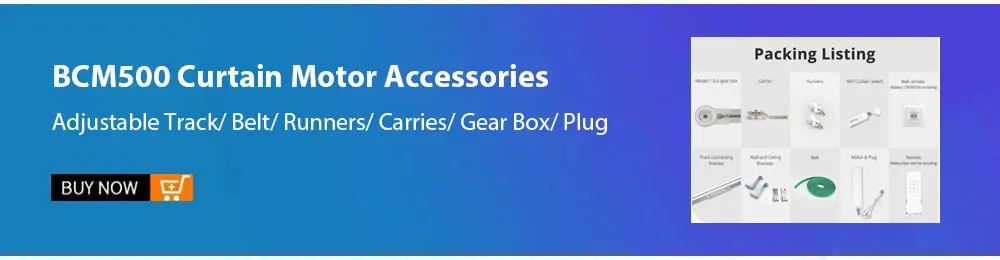 Zemismart Matter WiFi Smart Electric Curtain Motor with Curtain Rail Track Wall Work with Homekit Smartthings Alexa Google Home