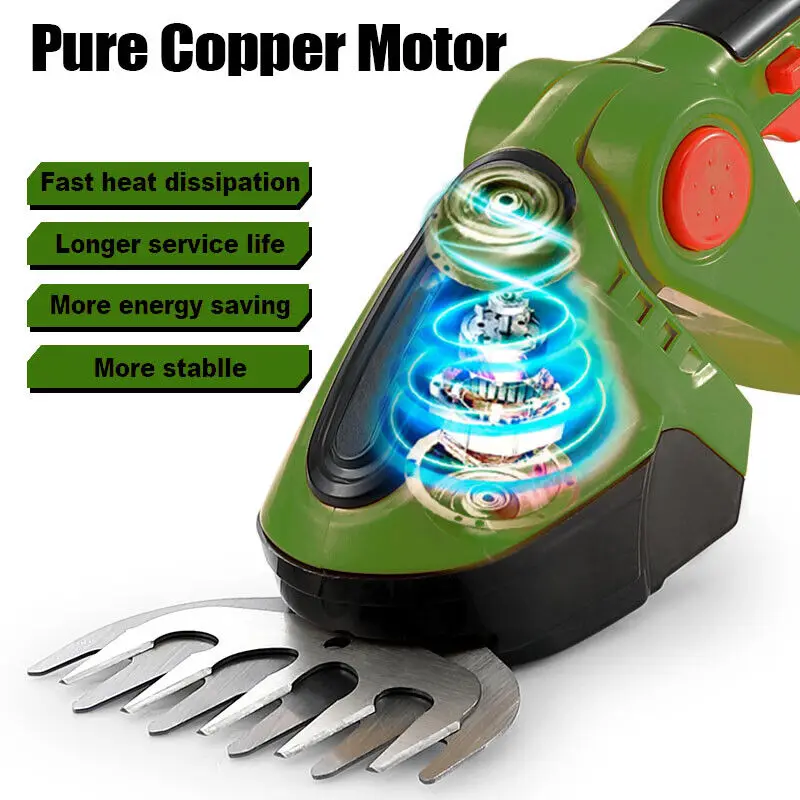 2 in 1 Cordless Grass Shear & Hedge Trimmer Rechargeable 2 Battery With Charger