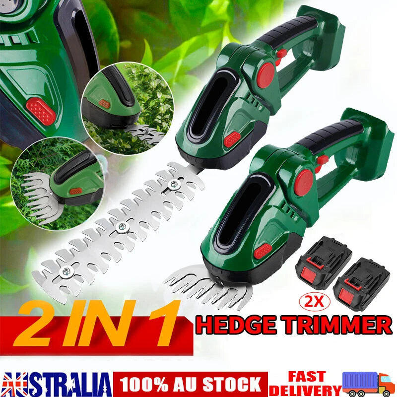 2 in 1 Cordless Grass Shear & Hedge Trimmer Rechargeable 2 Battery With Charger