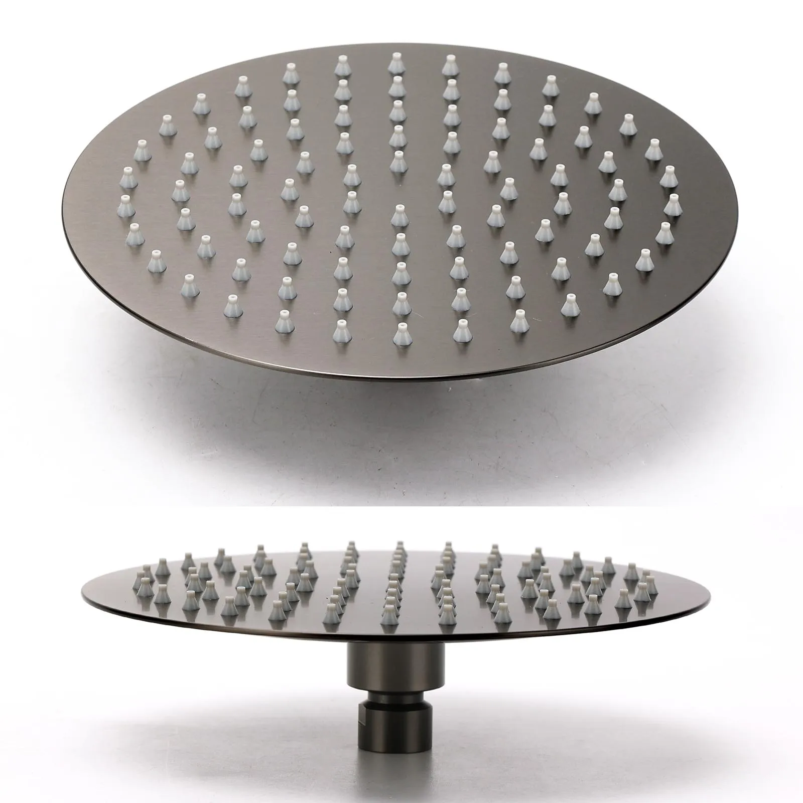 **Sydney Stock** KYLINS 2 In 1 Shower Head Set Round 8/10/12/16'' Rainfall Head Gooseneck Arm Mixer Taps Set Gun Metal Grey WELS