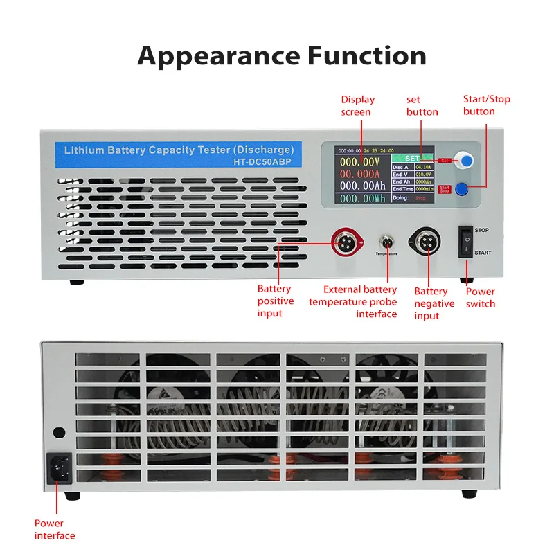 120V 50A High Current Battery Pack Aging Detection and Discharge Instrument Lithium Lead-Acid/LFP/NCM Battery Capacity Tester