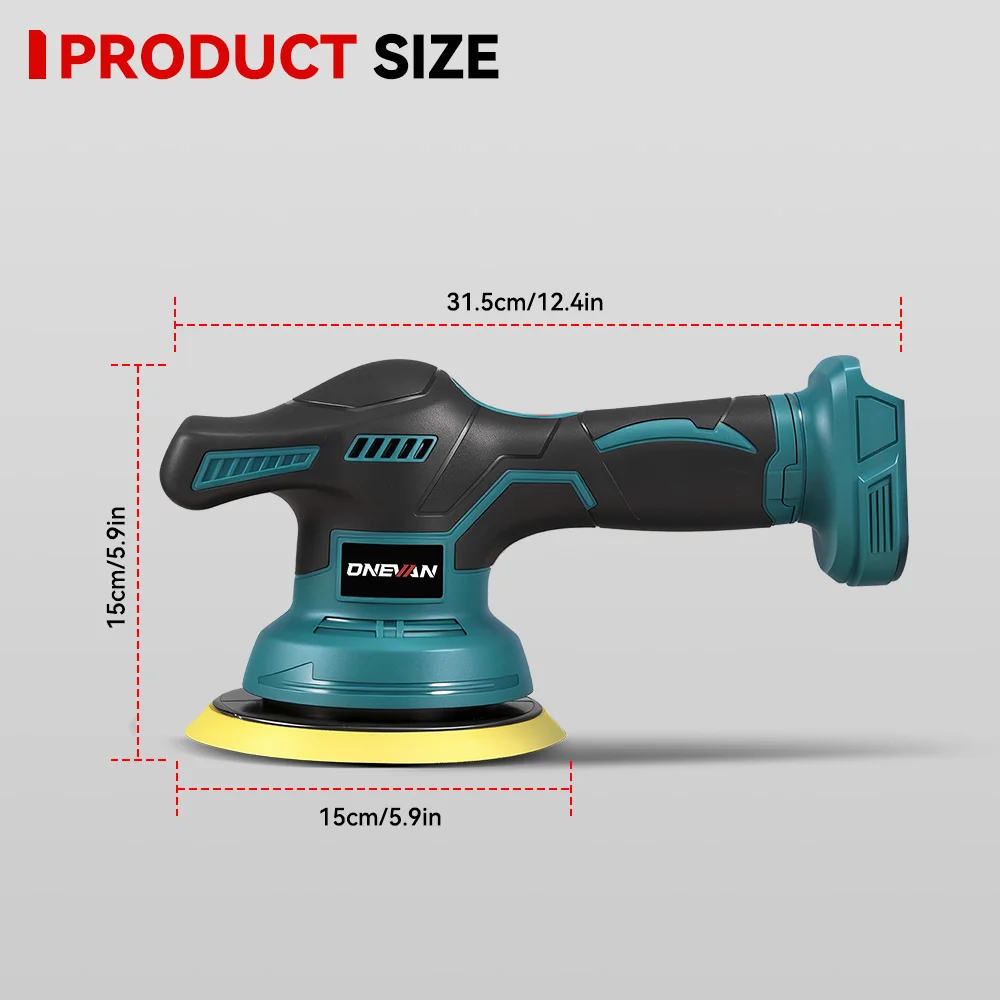 ONEVAN 8 Gears Cordless Electric Car Polisher Waxing&Sanding Wood Grinding Polishing Power Tool For Makita 18V Battery Pin