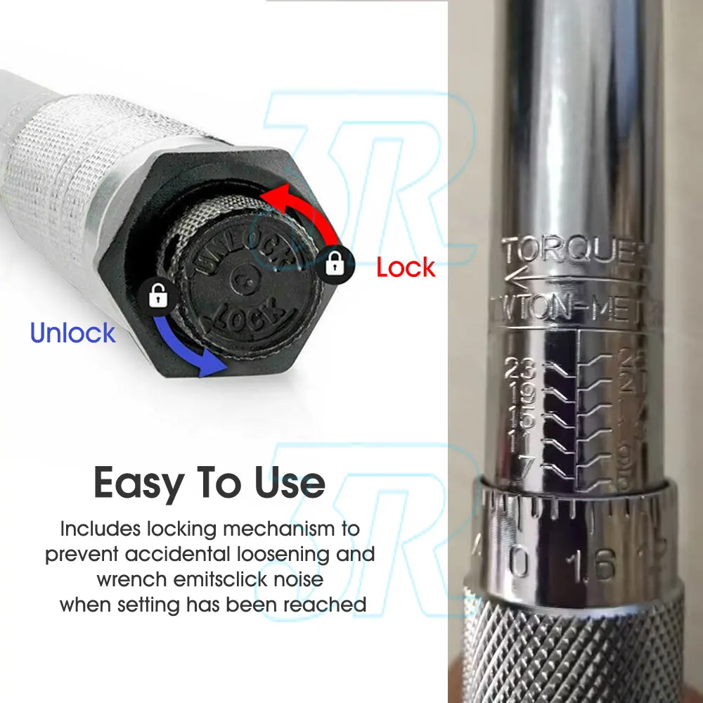 Torque Wrench 1/4'' Drive Click Bike Tool 5-25nm Ratchet Hand Spanner Repair Key