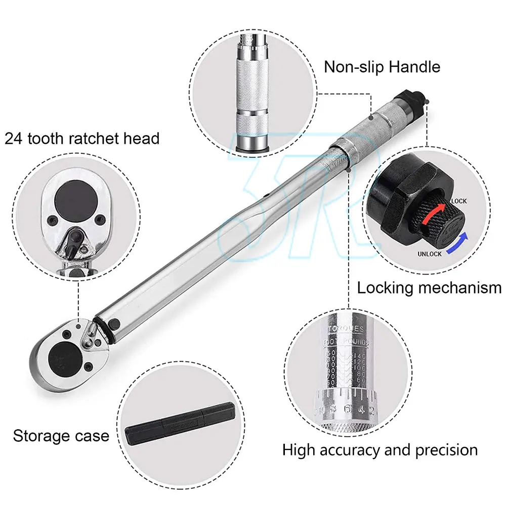 Torque Wrench 1/4'' Drive Click Bike Tool 5-25nm Ratchet Hand Spanner Repair Key