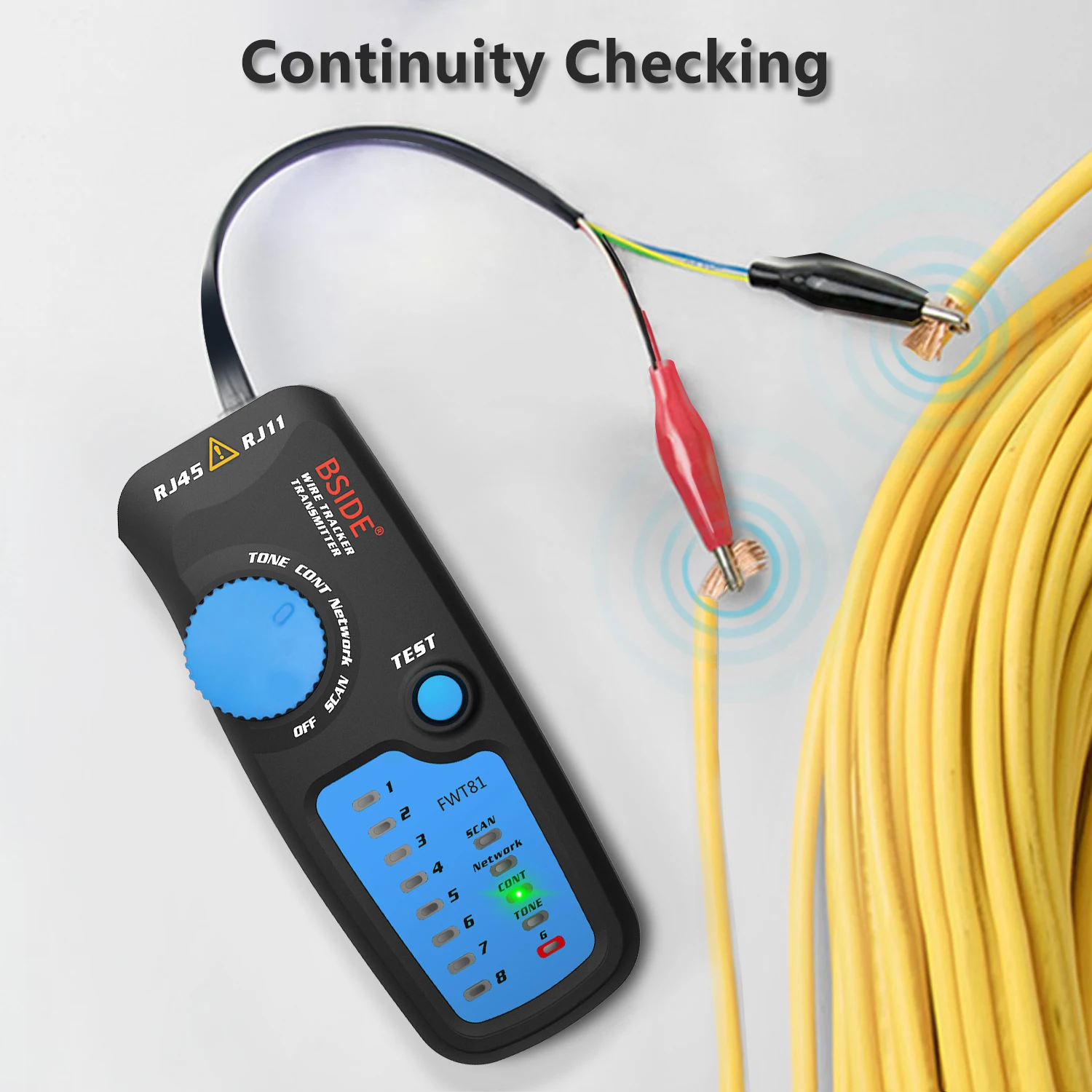 BSIDE New Network cable tracker detecteur FWT81 RJ11/45 Lan Ethernet Phone wire tester Finder Telecom Tool electrified work 48V