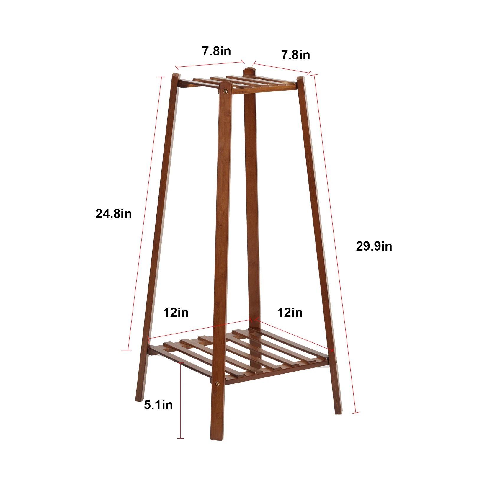 Bamboo Tall Plant Stand Indoor Outdoor Flower Display Shelf Corner Storage Rack