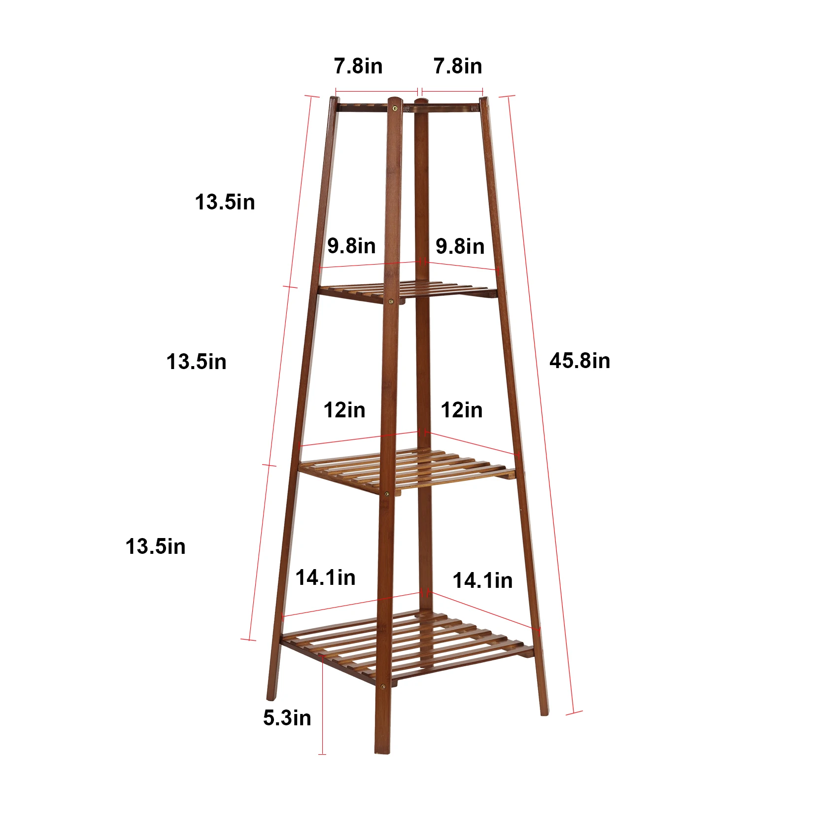 Bamboo Tall Plant Stand Indoor Outdoor Flower Display Shelf Corner Storage Rack