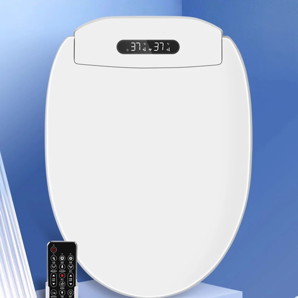 Smart Bidet Toilet Seat with Remote Control Heated Seat Instant Warm Water Antibacterial Nozzle Air Dryer for Bathroom Comfort