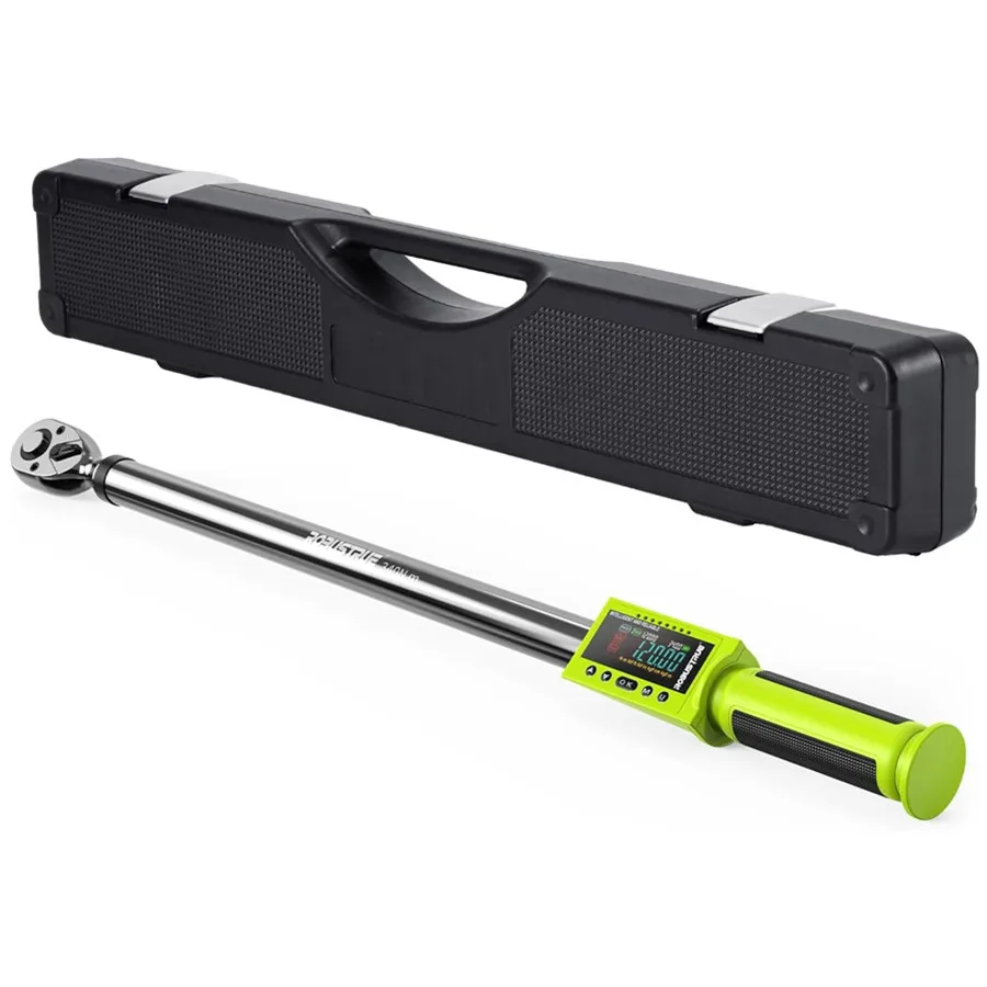 Robustrue Digital Torque Wrench 340N.m Electric Wrench Professional Drive Buzzer LED Flash for Bike Motorcycle Car Repair