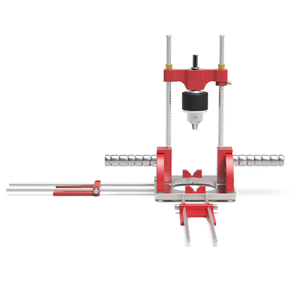 Allsome Precision Drill Guide for Power Drills,Multi-Angle Guide Attachment Holder with chuck for Flat and Round Workpieces