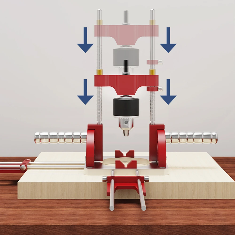 Allsome Precision Drill Guide for Power Drills,Multi-Angle Guide Attachment Holder with chuck for Flat and Round Workpieces