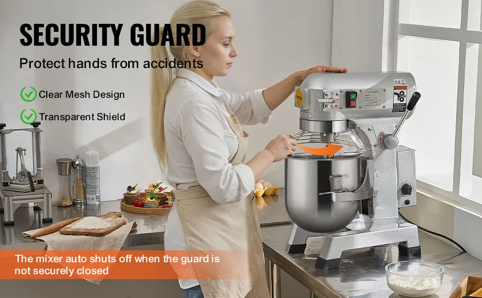 SucceBuy 10L/14L/28.5L/18.7L Commercial Food Mixer Commercial Stand Mixer with 3 Adjustable Speed 550W 1100W Dough Mixer